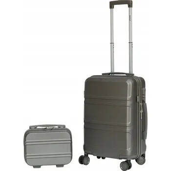 Sada: Kabinové zavazadlo + kufřík Barut, šedé ABS