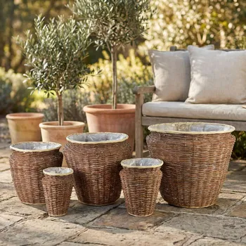 Obal na květináč Proutěný obal MONDEX GUSTAV 39 × 39 × 39 cm hnědý