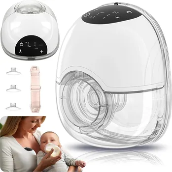 ELEKTRICKÁ BEZDRÁTOVÁ ODSÁVAČKA MATEŘSKÉHO MLÉKA DO PODPRSENKY HANDS-FREE PŘENOSNÁ 4 REŽIMY