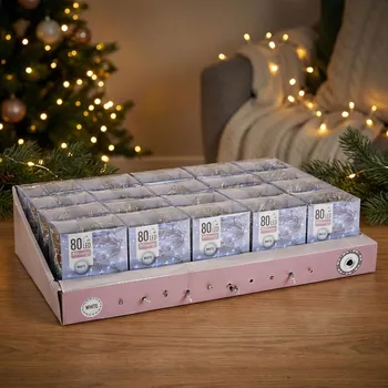 Lampička LED řetěz s časovačem na baterie MONDEX 80 LED bílý