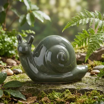 Keramická figurka šnek MONDEX MAVE GREEN 25×45 cm zelená