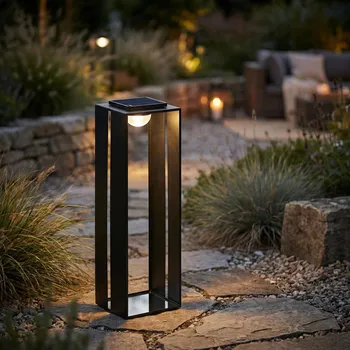 Venkovní osvětlení Solární lucerna MONDEX SOKKE 23 × 23 × 70 cm černá