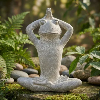 Figurka žába poliresin MONDEX šedá