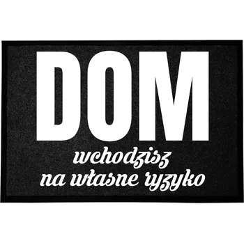 Rohožka ČERNÁ VSTUPNÍ ROHOŽKA 60X40 POD DVEŘE - HUMOR: NA VLASTNÍ NEBEZPEČÍ