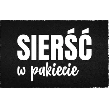 Rohožka KOKOSOVÁ ROHOŽKA ČERNÁ VSTUPNÍ 60X40 VTIPNÁ S NÁPISEM TADY VLÁDNOU MAZLÍČCI