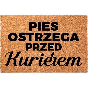 Rohožka KOKOSOVÁ ROHOŽKA PŘED DVEŘE 60X40CM VTIPNÝ PES VARUJE