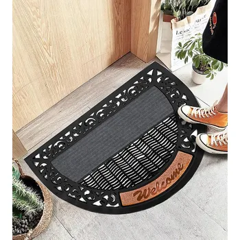 Gumová venkovní rohožka protiskluzová 45x75cm ke dveřím na boty