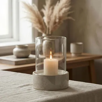 Svícen Svícen MONDEX EVAM BEIGE 14 × 14 × 14 cm