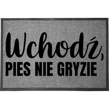 Rohožka VCHODOVÁ ROHOŽKA ŠEDÁ 40X60CM KE DVEŘÍM VTIPNÁ ZÁBAVNÁ PES NEKOUŠE