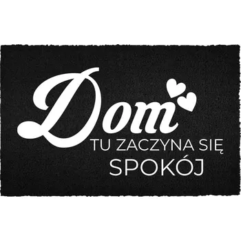 Rohožka KOKOSOVÁ ROHOŽKA ČERNÁ VSTUPNÍ 60X40CM PŘED DVEŘE TU SPOKOJNOST