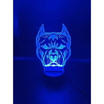 Lampička LED Lampička Pejsek Pitbull Dálkový Ovladač Jméno Vlastní Text