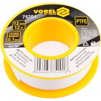 Teflonová páska Vorel 75201 bílá, 10 m x 12 mm