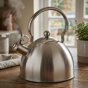 Konvice na čaj Rychlovarná konvice s píšťalkou MONDEX LIAM SILVER 2,5 l stříbrná