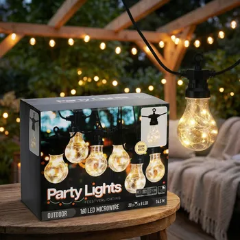 Lampička Venkovní světelný řetěz MONDEX PARTY LIGHTS A60 14,5 m teplá bílá 20 LED