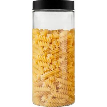 Dóza na potraviny Skleněná zavařovací sklenice Festa Italia na sypké potraviny 2,1 l černá šroubovací víčko