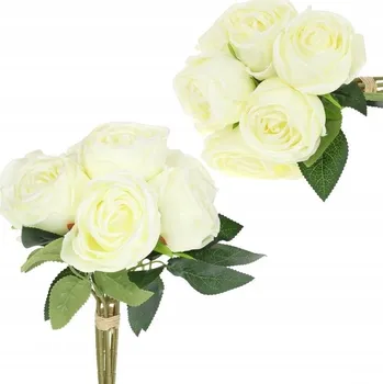 umělá květina Umělé Květy Růže 7 kusů Hotová Kytice Růží Květinová Kompozice do vázy