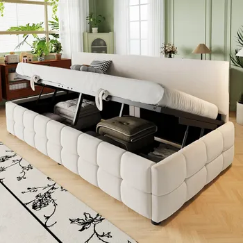 Postel Jednolůžková dřevěná postel Arhatreya 90x200, béžové odstíny