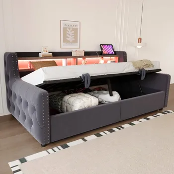 Postel Jednolůžková dřevěná postel Arhatreya 90x200 cm šedá