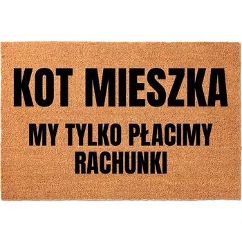 Rohožka KOKOSOVÁ ROHOŽKA PŘED DVEŘE 60X40 CM - VTIPNÝ MOTIV KOČKY