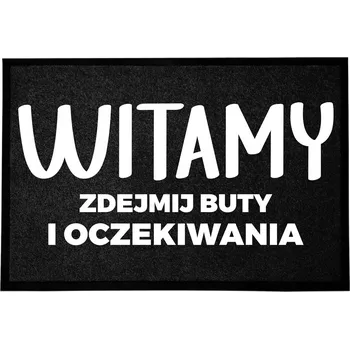 Rohožka ČERNÁ VSTUPNÍ ROHOŽKA 60X40 VTIPNÁ ZÁBAVNÁ ZUJ SI BOTY A OČEKÁVÁNÍ