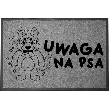 VCHODOVÁ ROHOŽKA ŠEDÁ 40X60 KE DVEŘÍM S HUMOREM ZÁBAVNÁ POZOR PES