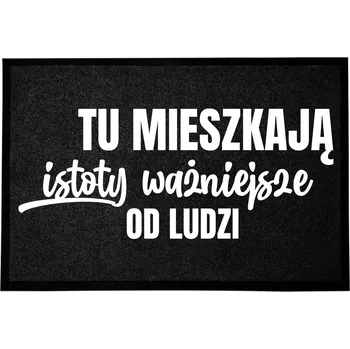 Rohožka ČERNÁ VSTUPNÍ ROHOŽKA 60X40CM PŘED DVEŘE - DŮLEŽITÉ VĚCI