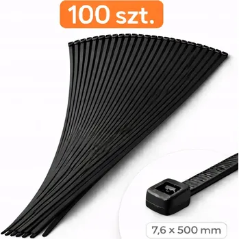 Zahradní hadice Hadicová spona kabelová 7,6 × 500 mm černá – nylon PA samouzavírací.