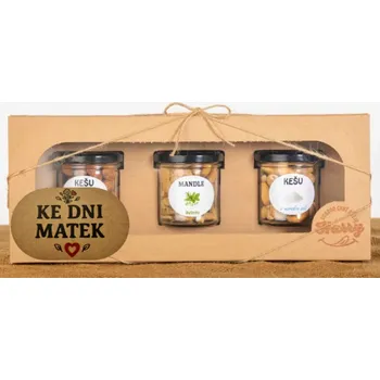 Dárková krabička Dárková sada Kešu či Mandlí 3ks NAMIXUJ si SÁM Ke dni matek (Dárková sada Kešu či Mandlí 3ks NAMIXUJ si SÁM Ke dni matek)