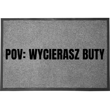 VSTUPNÍ ROHOŽKA ŠEDÁ 40X60CM KE DVEŘÍM S HUMOREM POV: OTÍRÁŠ SI BOTY