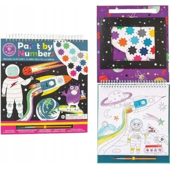 Kosmos omalovánky, malování podle čísel s barvami