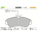 Sada brzdových destiček, kotoučová brzda VALEO 302061