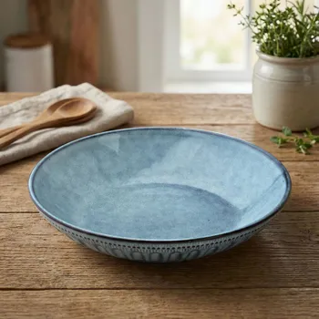 Talíř Talíř na polévku MONDEX BASIC NATURE 600 ml 22 cm modrý