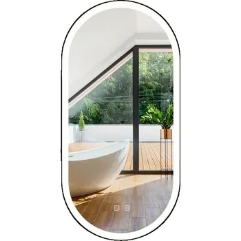 Zrcadlo Zrcadlo Tutumi nástěnné ovál rám kovový 500 x 1000 mm