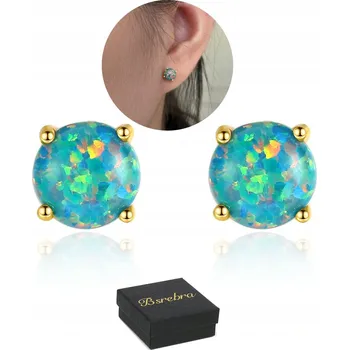 Náušnice Stříbrné náušnice RYZOST 925 s OPÁLEM STŘÍBRO Puzety Šroubovací OPÁL Dámské