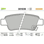 Sada brzdových destiček, kotoučová brzda VALEO 301039