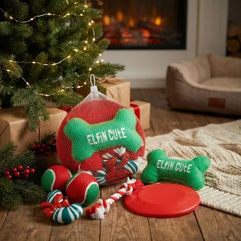 Vánoce Sada hraček pro psa vánoční MONDEX DOGS COLLECTION 4 ks