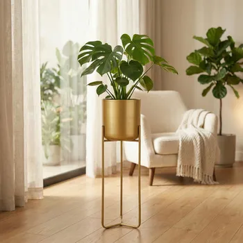 Obal na květináč Obal na květináč na stojanu MONDEX SWEN zlatý