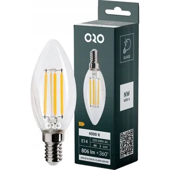 Žárovka LED ŽÁROVKA FILAMENT E14 6W = 60W 806lm NEUTRÁLNÍ BÍLÁ