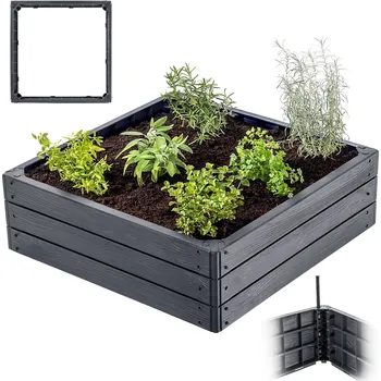 Květináč Květináč plast šedý Kadax 75 cm x 75 cm x 25 cm