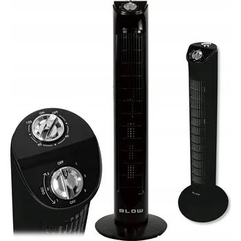 Domácí ventilátor Sloupový ventilátor Blow 80W černý s oscilací, časovačem a 3 rychlostmi