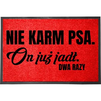 Rohožka ROHOŽKA ČERVENÁ POD DVEŘE 60X40 - NEKRMITE PSA