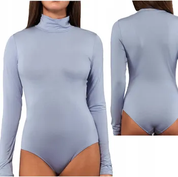 Body Dámské body s rolákem a dlouhým rukávem, modal, modré, hladké Sielei XL