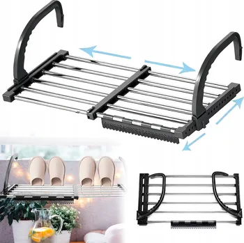 Věšák Rozkládací věšák na prádlo z nerezové oceli, 64-110 cm, na balkon