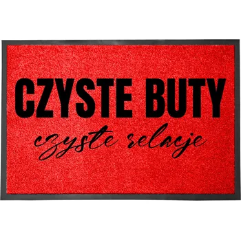 Rohožka ČERVENÁ VSTUPNÍ PODLAHOVÁ ROHOŽKA 60X40 CM POD DVEŘE, ČISTÉ VZTAHY
