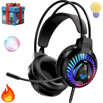 Sluchátka DRÁTOVÁ HERNÍ SLUCHÁTKA PRO PC, NOTEBOOK A KONSOLI USB 3,5 MM