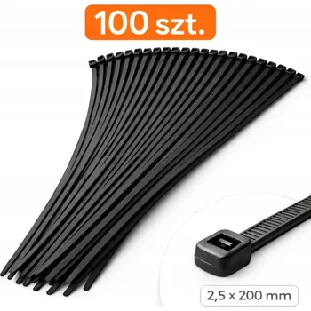 Zahradní hadice Hadicová spona kabelová 2,5 × 200 mm černá – nylon PA samouzavírací.