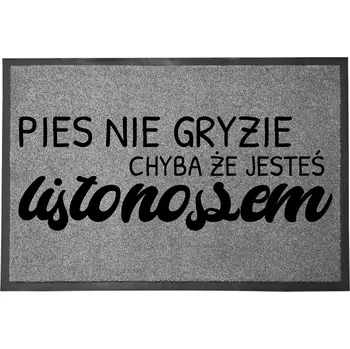 Rohožka VCHODOVÁ ROHOŽKA ŠEDÁ 40X60 KE DVEŘÍM VTIP PES NEKOUŠE, POKUD...