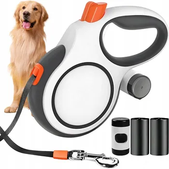 Vodítko pro psa AUTOMATICKÉ VODÍTKO 8 M S NÁDOBKOU NA SÁČKY PRO PROCHÁZKY A TURISTIKU