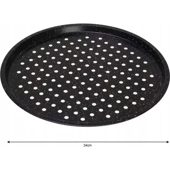 Nádoba na pečení PLECH NA PIZZU FORMA NA PEČENÍ PIZZY KULATÁ OCELOVÁ KUCHYŇSKÁ 34 CM