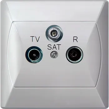 Elektrická zásuvka Anténní zásuvka nástěnná Ospel bílá